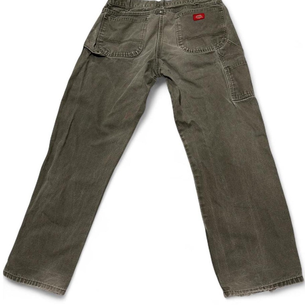 Dickies Y2K Distressed Carpenter thrashed olive green/sage canvas pants 36X32
